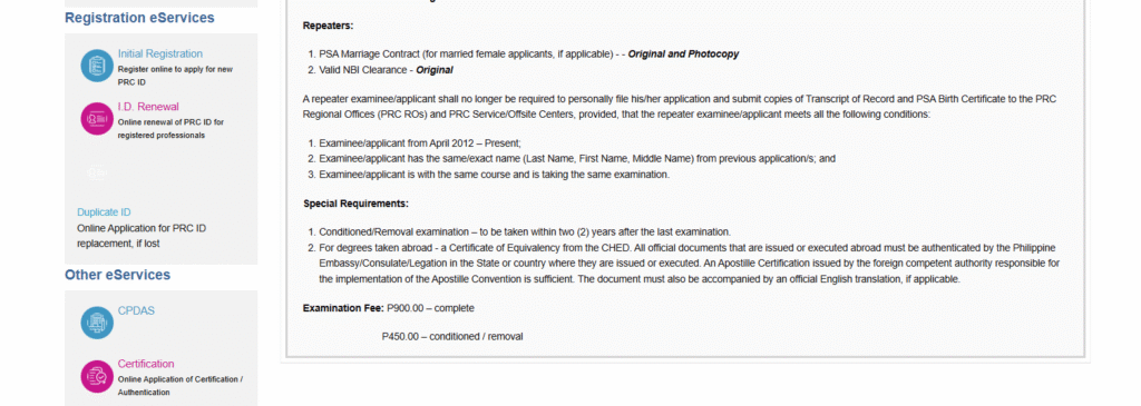 Nutritionists-Dietitians board exam application