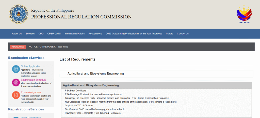 Agricultural and Biosystem Engineering Board Exam Application  and Requirements