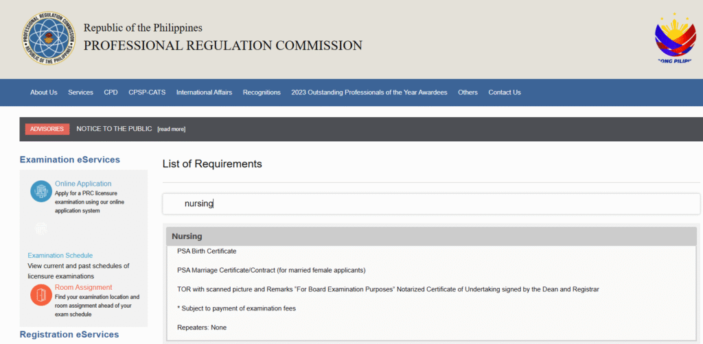 Nurse Board Exam Application Requirements