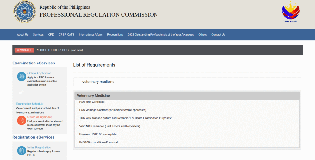 Veterinarians Board Exam Application Requirements