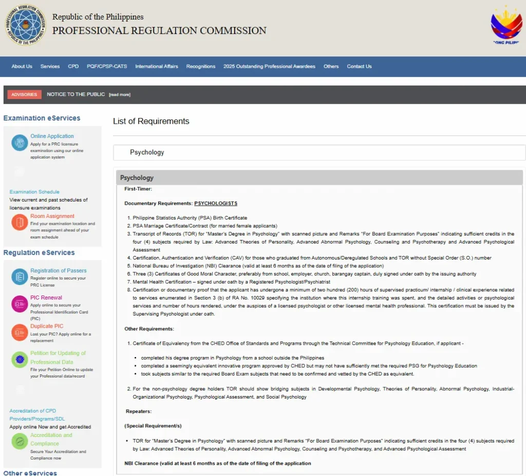 Psychologist Board Exam Application and Requirements