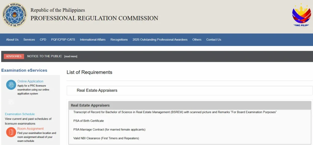 Real Estate Appraiser Board Exam Application Requirements