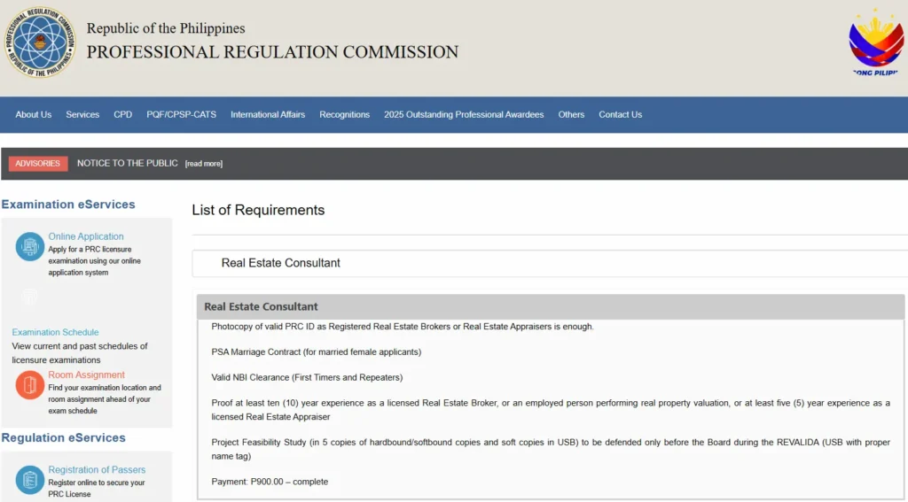 Real Estate Consultant Board Exam Application Requirements