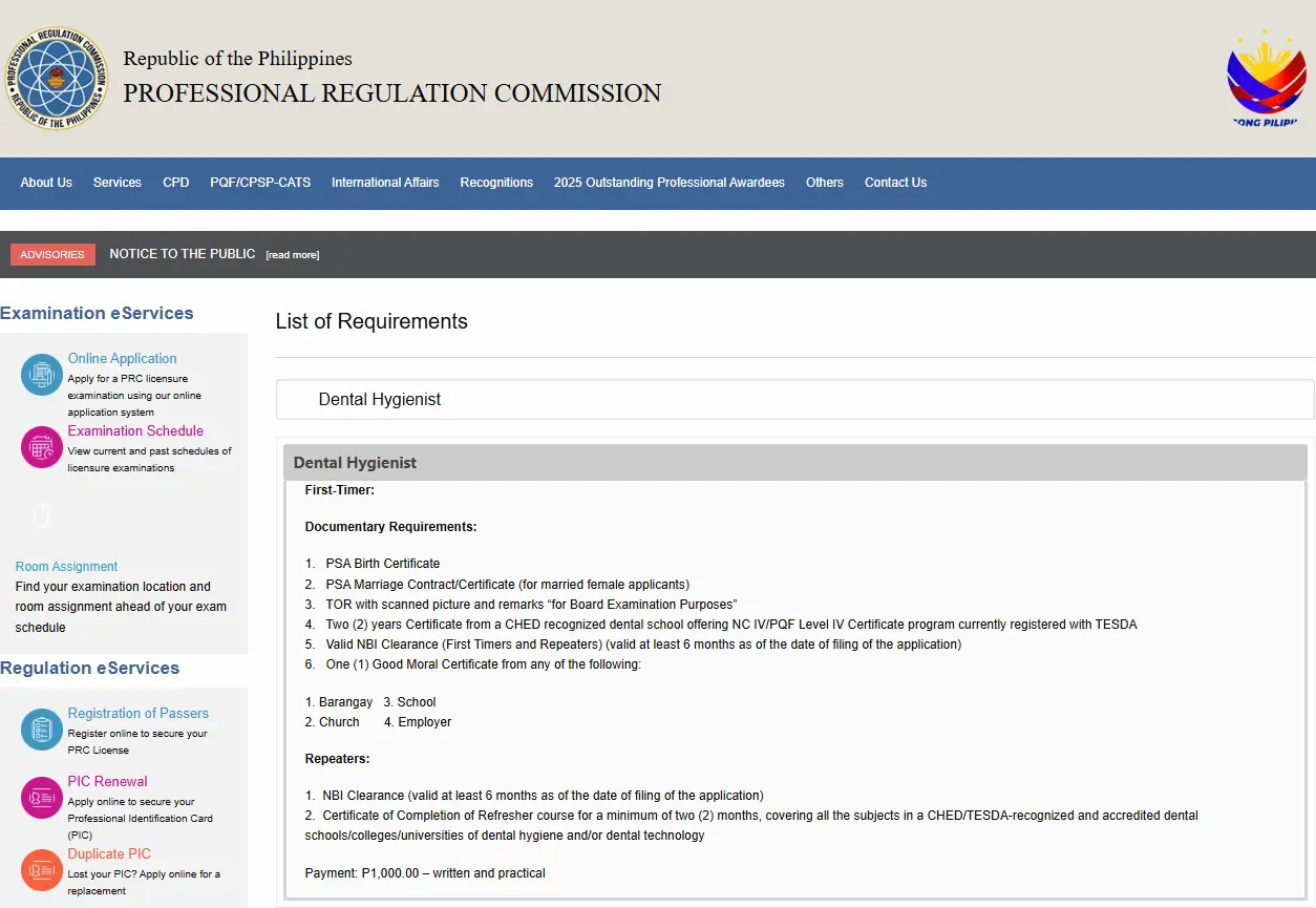 Dental Hygienist Board Exam Application Requirements