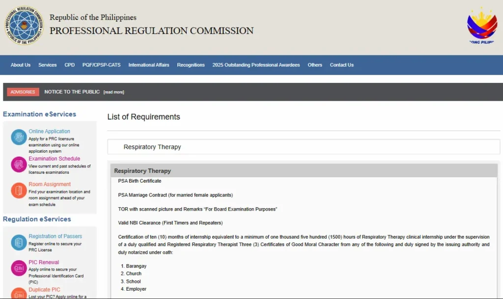 Respiratory Therapist Board Exam Application Requirements